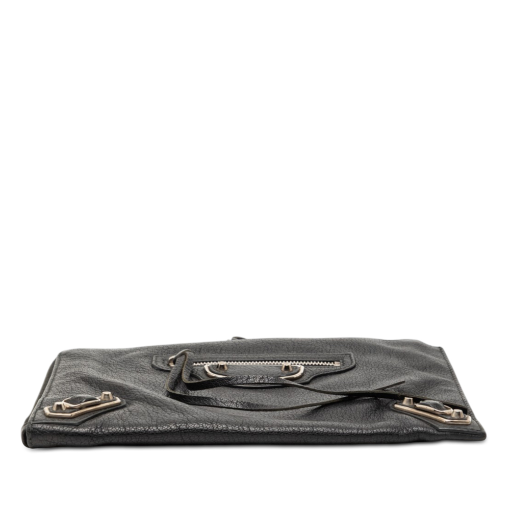 Pre-Loved Balenciaga Chevre Motocross Classic Metallic Edge Clutch - Picture 3 of 7